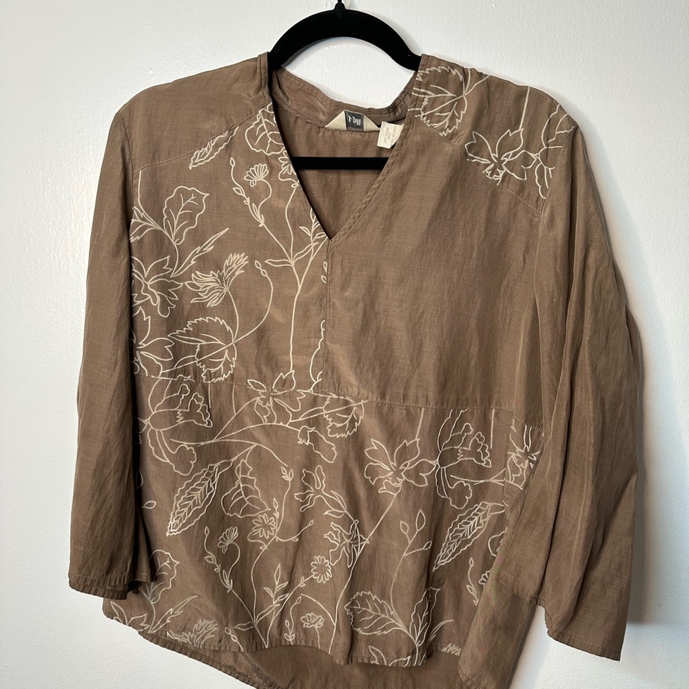Brown Floral Women's Top
